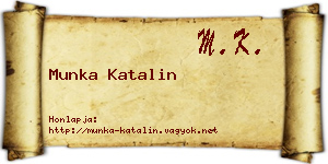 Munka Katalin névjegykártya
